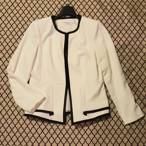 Calvin Klein White with Black Trim Blazer